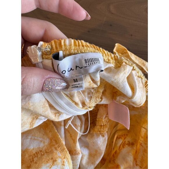 Louna Yellow Printed Cotton Blend Mini Dress - Picture 6 of 8